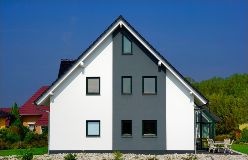Kunststofffensterprofile bei einem Einfamilienhaus